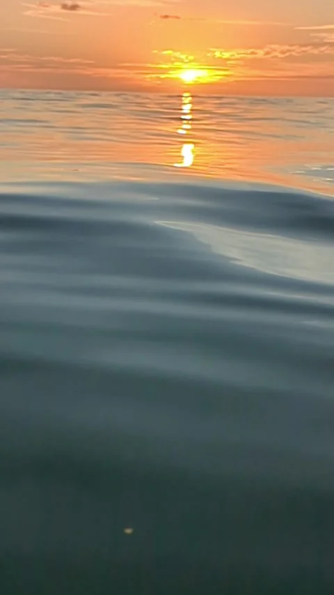 Slow motion sunset from the surface of the water Stock Footage 293229663