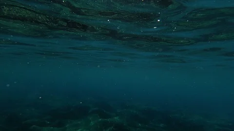 Slow motion the surface of the sea under water Stock Footage 118367220