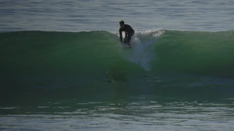 Slow motion of surfer falling on wave 4K Stock Footage 166755901