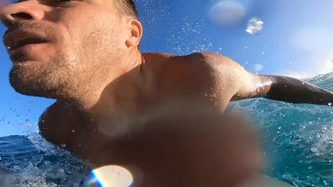 Slow motion. surfer rides on the wave. Stock Footage 104261021