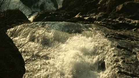 Slow motion of Swallow Falls waterfall North Wales. Stock Footage 68265