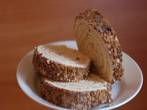 Slow Motion. Sweet roll. Stock Footage 76108404