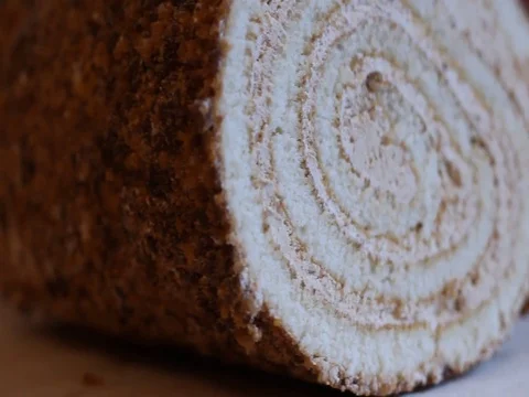 Slow Motion. Sweet roll. Stock Footage 76108407