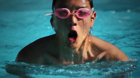 Slow motion Swimmer Stock Footage