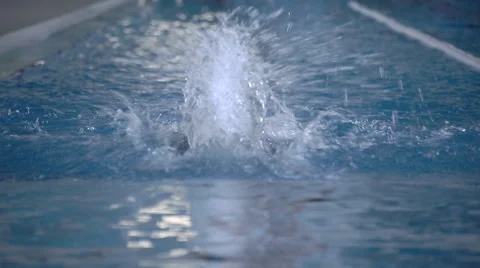 Slow Motion Swimmer Stock Footage 52693119