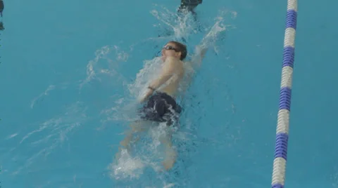 Slow Motion - Swimmer in Pool (Cinestyle) Stock Footage 36803761