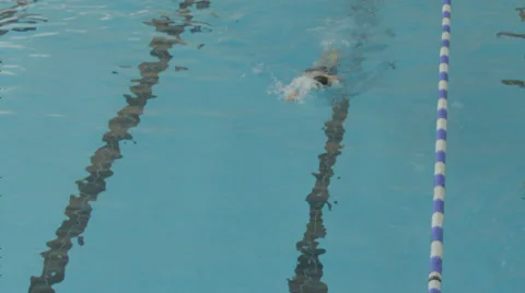 Slow Motion - Swimmer in Pool (Cinestyle) Видео 36956160