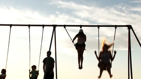 Slow Motion Swings Stock Footage 80690710