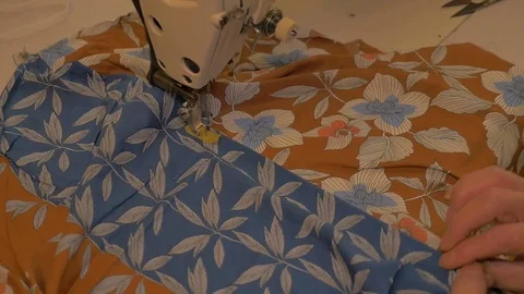 Slow Motion - Tailor uses the sewing machine Stock Footage 85048196
