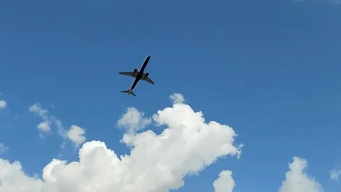 Slow motion, take off airplane. Stock Footage 140737997