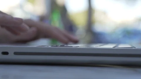 Slow motion tapping keyboard Stock Footage 100470724