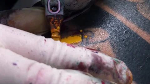 Slow Motion Tattoo Making Of Video stock 276713683