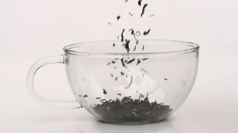 Slow motion tea in cup Stock Footage 33802290