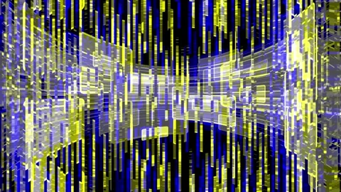 Slow motion technology data stripes. movement of futuristic digital lines Stock Footage 335350331