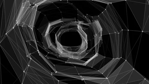 Slow motion through a tunnel of particles. 3d rendering. computer graphics Video stock 83061379