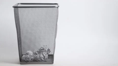 Slow motion, Throw crumpled into rubbish bin. Stock Footage 174283772