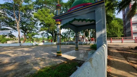 Slow Motion Tilt Up of Religious Structure in Laksam, Comilla on 13 June 2025 4K Stock Footage 311276812