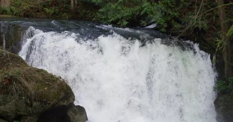 Slow motion tilt of Whatcom falls Stock Footage 57707122