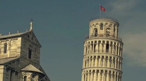 Slow motion of the top of The Leaning Tower of Pisa Stock Footage 40101296