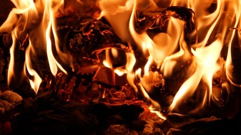 Slow motion toy burning in fire Stock Footage 105834379