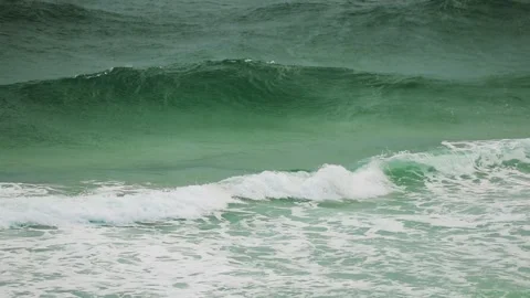 Slow Motion Tracking Dramatic Waves Crashing in Gulf of Mexico off Florida Coast Stock Footage 133097978