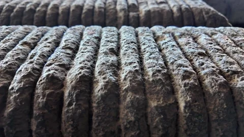 Slow Motion Tracking Shot Of Ancient Roman Masonry Textures 動画素材 328846141