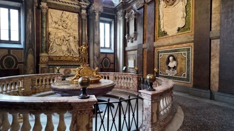 Slow Motion Tracking Shot Of Baroque Baptistery Santa Maria Maggiore Stock-Footage 330122028