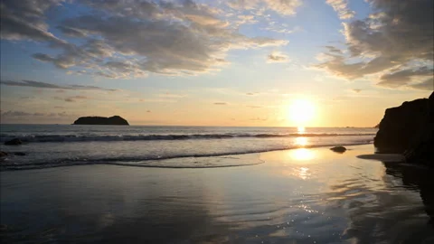 Slow motion tracking shot of costa rica coastline Stock Footage 235537362