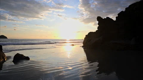 Slow motion tracking shot of costa rica coastline Stock Footage 235550720