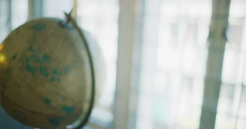 Slow Motion Tracking Shot of a Vintage Globe in Kuala Lumpur, Malaysia Stock Footage 147457367