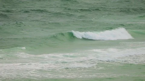 Slow Motion Tracking of Wave Crashing in Gulf of Mexico off Florida Coast Stock Footage 133097958