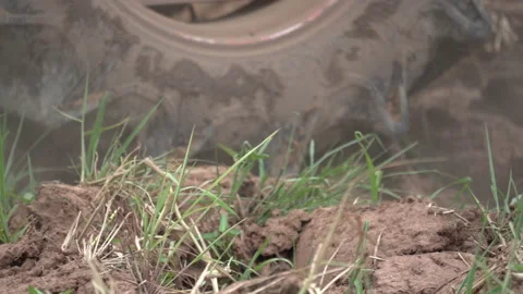 Slow motion tractor plowing and working prepare soil land for plantation in farm Stock-Footage 136906717