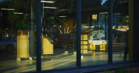 Slow motion of traffic and people walking by in Los Angeles, California Stock Footage 115510796