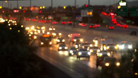 Slow motion traffic during commute in the evening Stock Footage 118238769