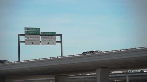 Slow motion traffic on elevated freeway motorway in France Stock Footage 120136080