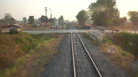 Slow motion train running on railway on countryside 스톡 동영상 137533711