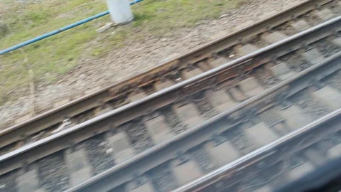 Slow motion train tracks, forks, Stock Footage 114902399