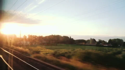 Slow motion from train window Stock Footage 44025747