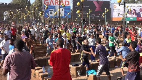 Slow motion of training session in Addis Ababa, endurance commitment in Ethiopia 스톡 동영상 115133332