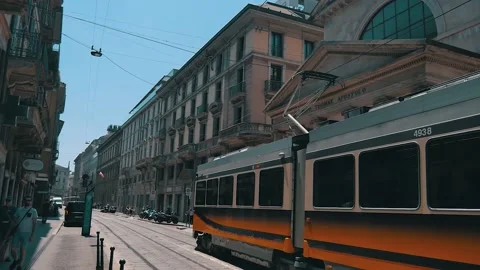 Slow motion tram 스톡 동영상 132356828