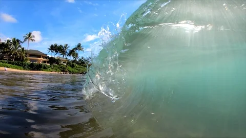 Slow Motion Tropical Ocean Wave Stock Footage 87315261