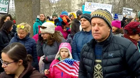 Slow motion of Trump protests in Washington, D.C. Stock Footage