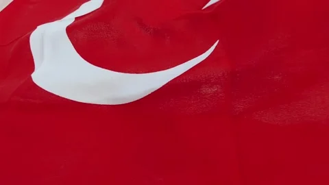 Slow Motion Turkish Flag Waving on Ferry Bosphorus River Istanbul Stock Footage 337613335