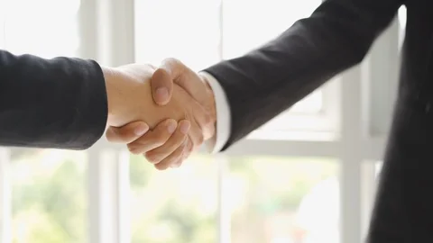 Slow motion Two Business hand shake  Stock Footage 121102920