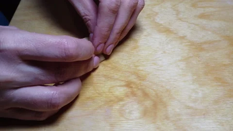 Slow motion of two hands making a shortbread Video stock 141279954