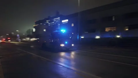 Slow motion. UK fire engine, truck responding to emergency. Stock Footage 324855945