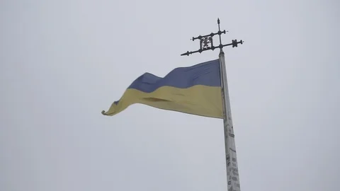 Slow Motion Ukranian Flag Stock Footage 103679448