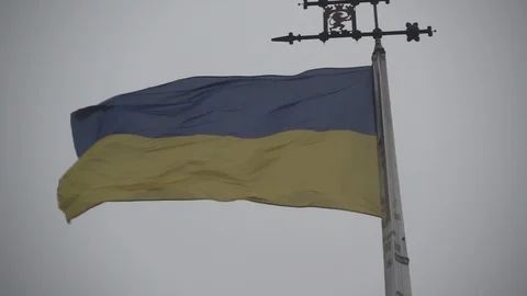 Slow Motion Ukranian Flag Stock Footage 103680162