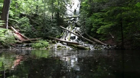 Slow Motion Upper Proxy Falls Oregon, Fixed Camera Stock Footage 144413362