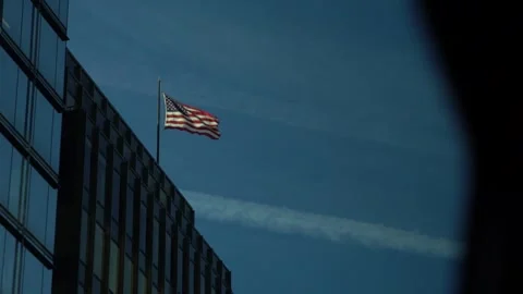 SLOW MOTION USA FLAG Stock Footage 297493437